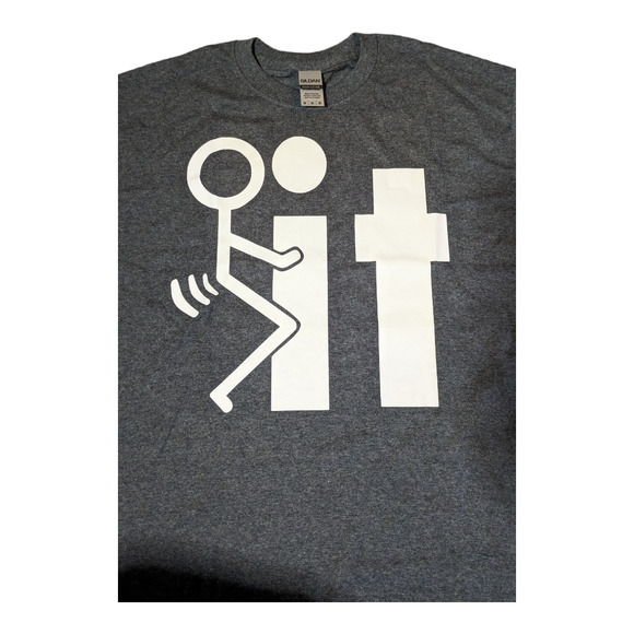 F It Screw It Stick Figure Funny Humor Parody T-Shirt Tee - Picture 4 of 6